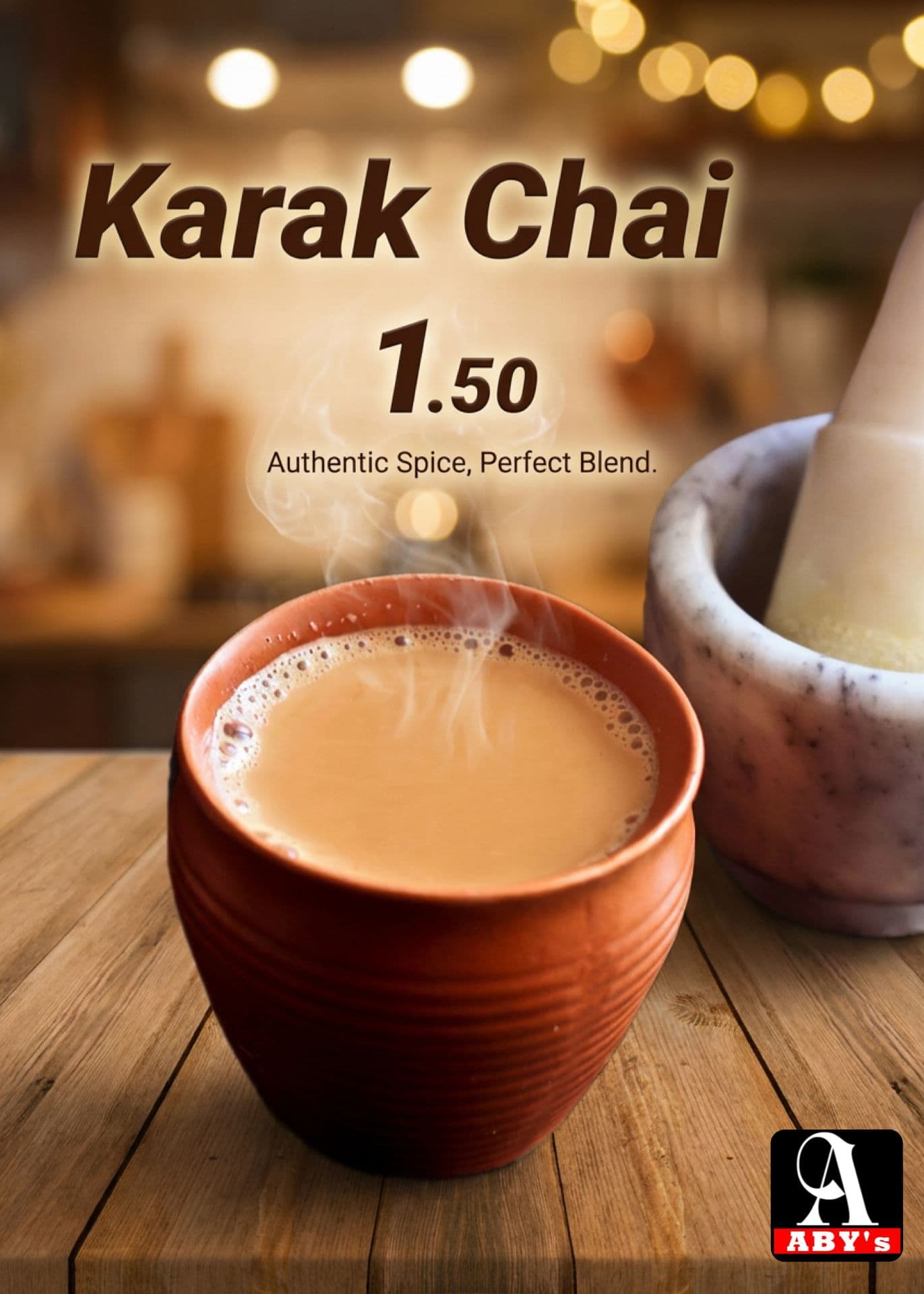 Karak Chai — served at ABY's Biryani, Leeds