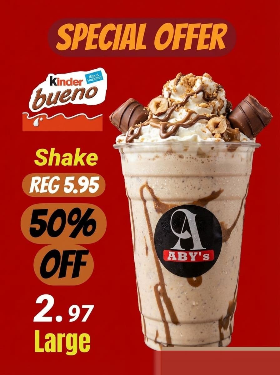 Kinder Bueno Shake — served at ABY's Biryani, Leeds