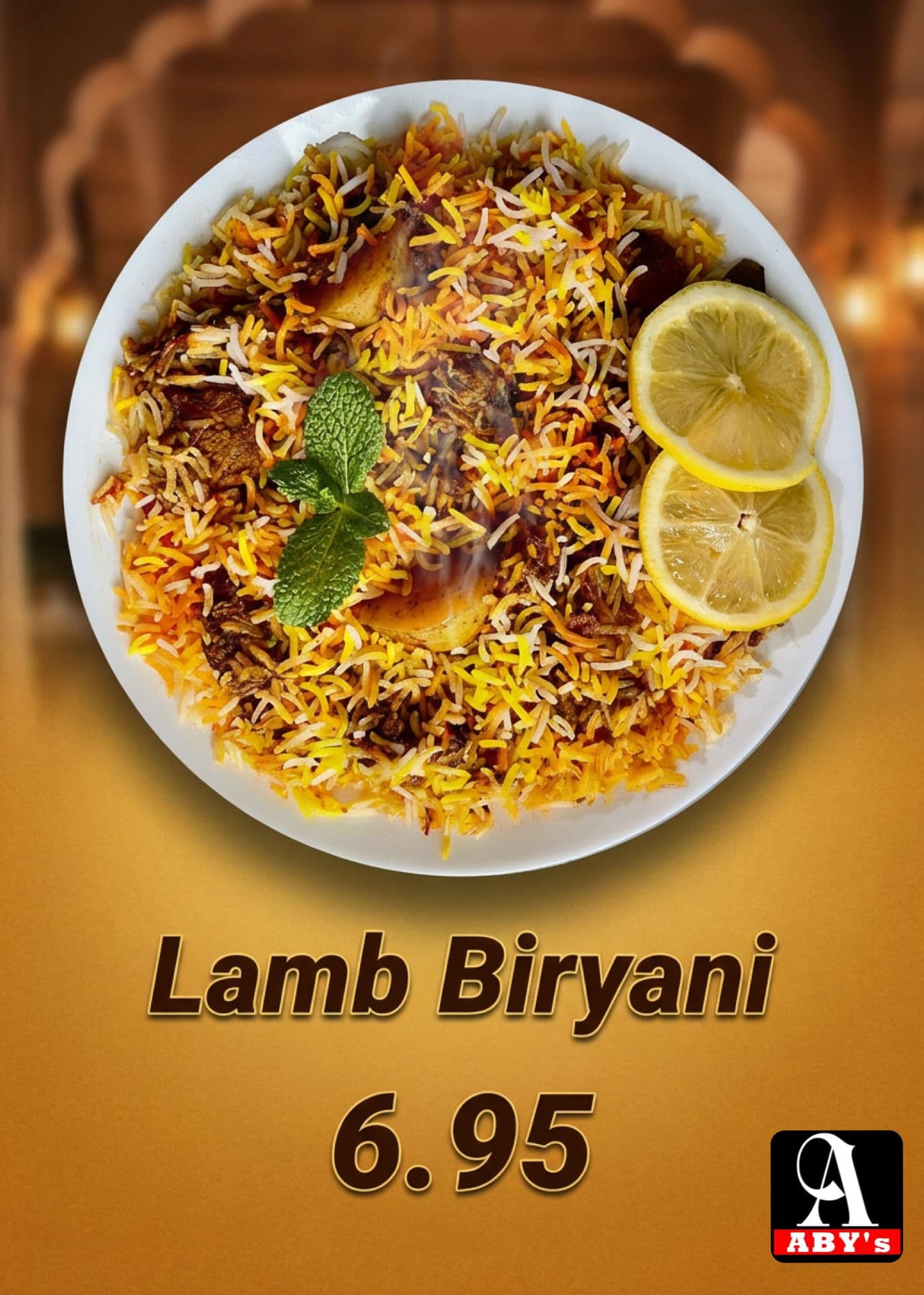 Lamb Biryani — served at ABY's Biryani, Leeds