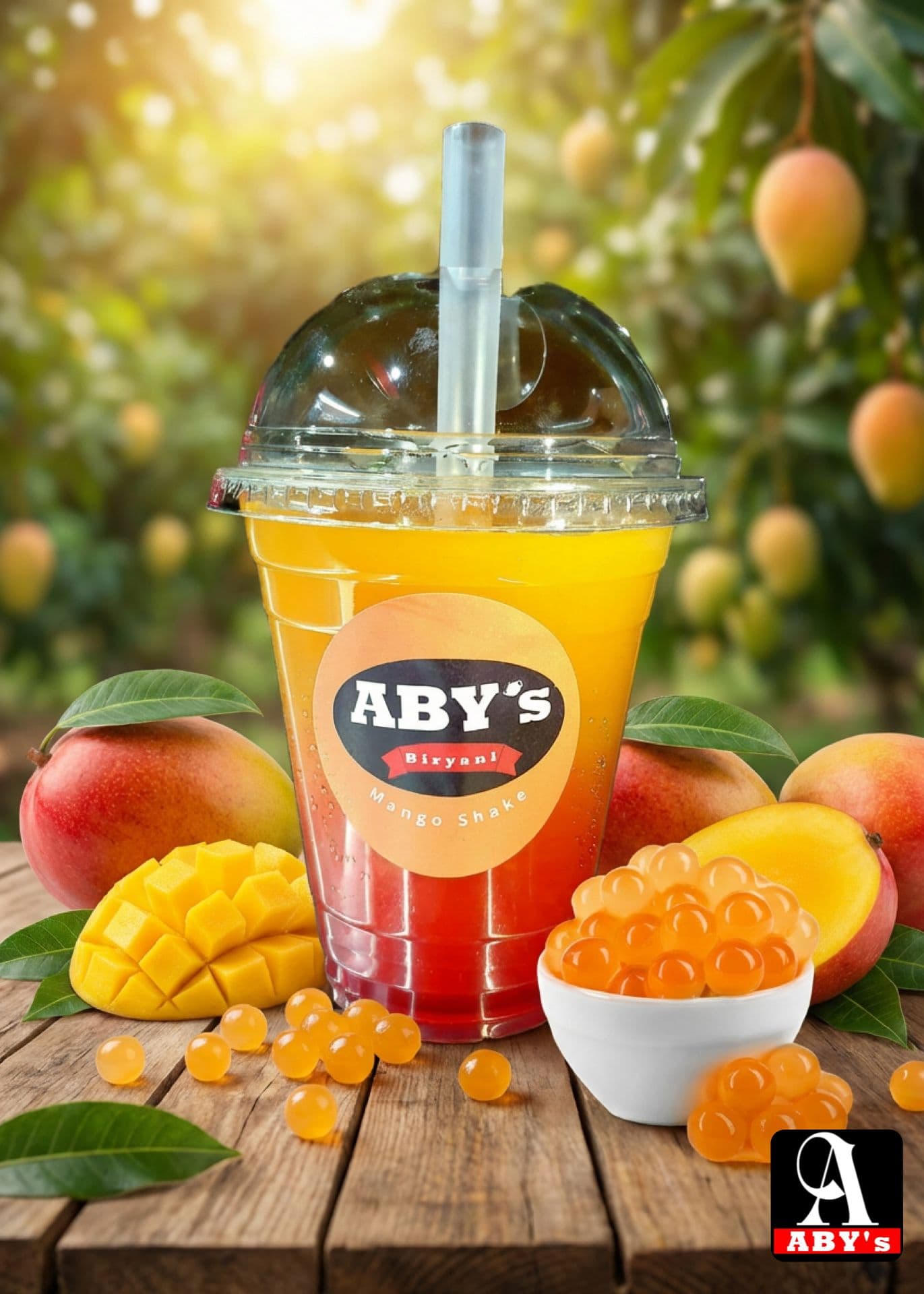 Mango Boba Juice — served at ABY's Biryani, Leeds